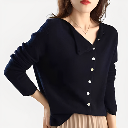 Daria - Elegante, warme Damen-Strickjacke mit einem Knopf