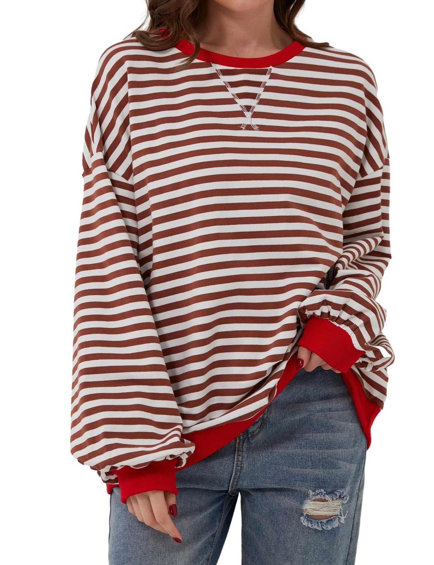 Cordelia - Eleganter, lockerer Damenpullover mit Streifen