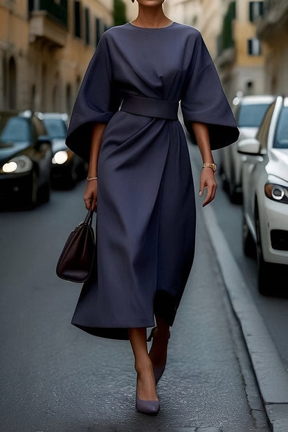 Nicole - Modisches Damen-Midikleid mit Puffärmeln