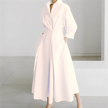 Lavina - Bequemes Frauenkleid mit langen Ärmeln und Taschen