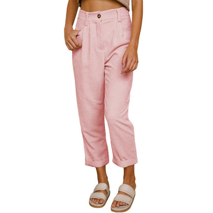 Chelsie - Komfortable Damenhose aus Cord mit hohem Bund