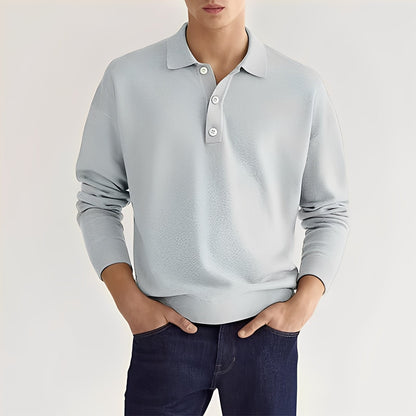Dominic - Gemütliches Langarm-Poloshirt für Herren