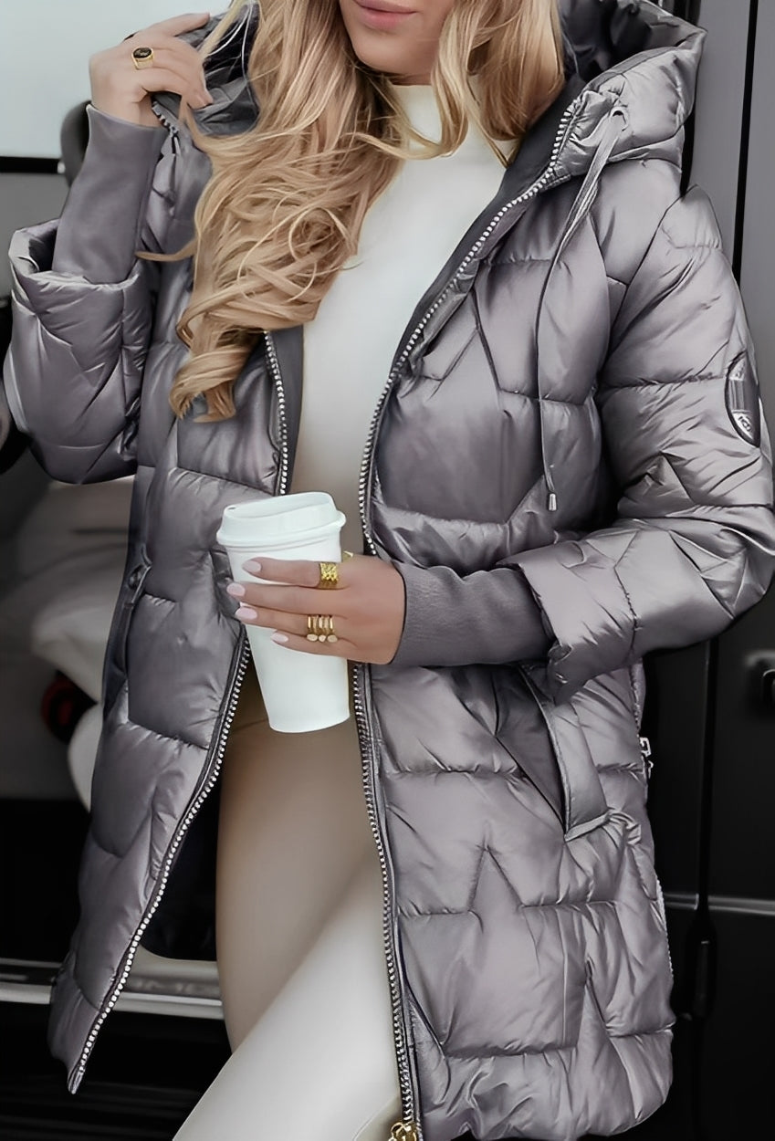 Rebecca - Warmer, dicker Damen-Hoodie-Mantel