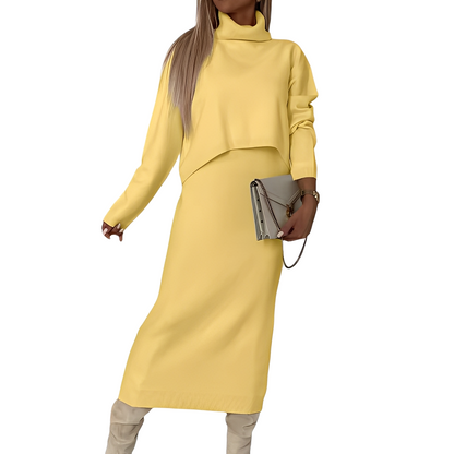 Natalee - Elegantes Damen-Set aus Rollkragenpullover und Rock