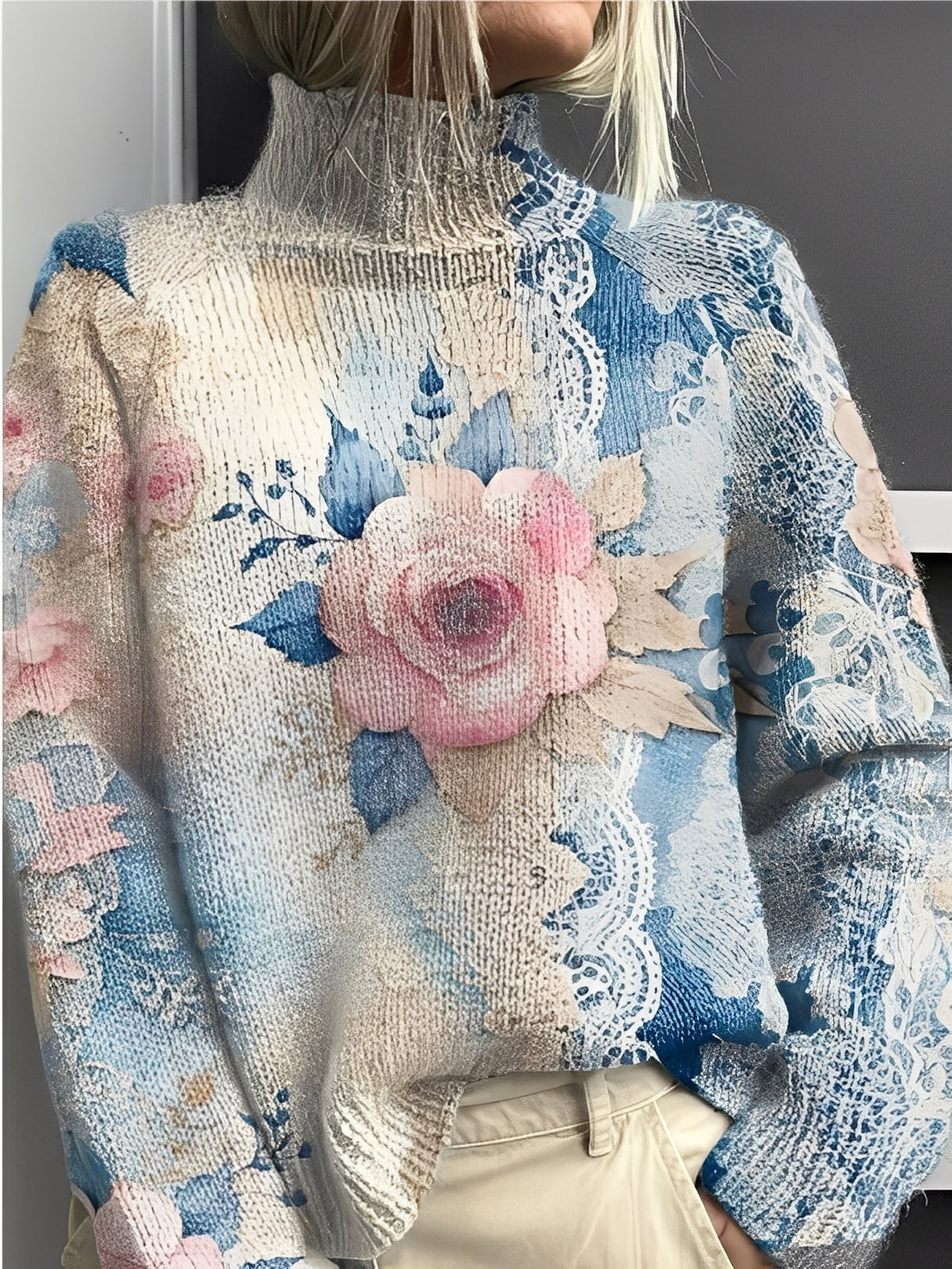 Giselle - Moderne, lebendige Damen-Rollkragenpullover