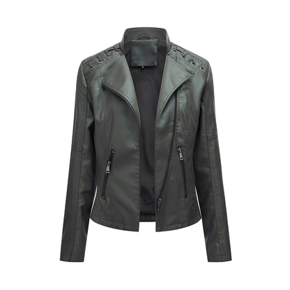 Narelle - Elegante, eng geschnittene kurze Damenlederjacke
