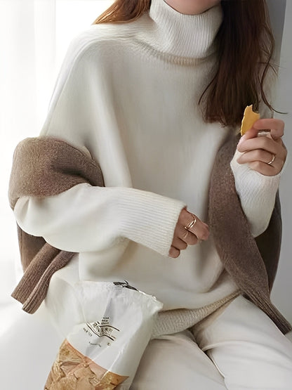 Adrienne - Schicker, lockerer Kaschmir-Rollkragenpullover