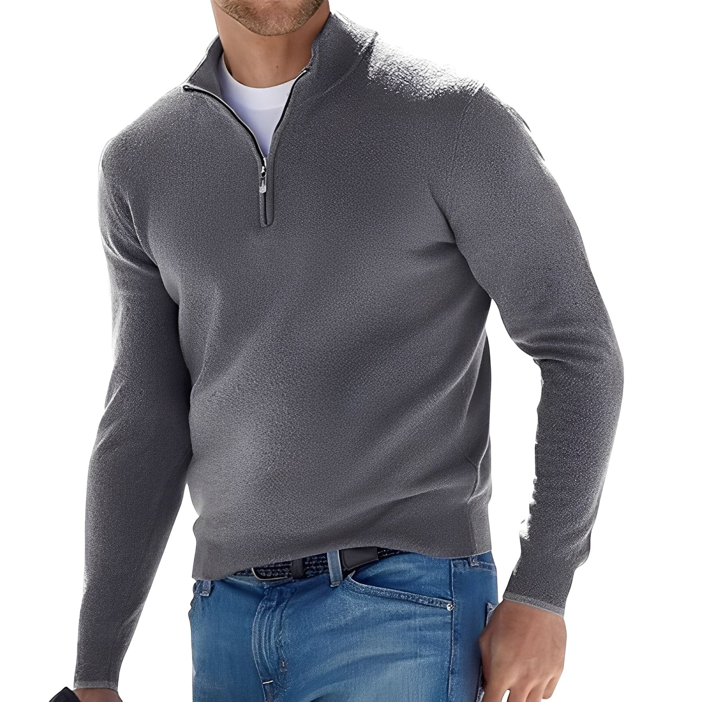 Fredric - Bequemer Herrenpullover mit Reißverschluss