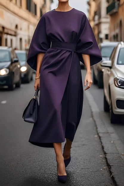 Nicole - Modisches Damen-Midikleid mit Puffärmeln