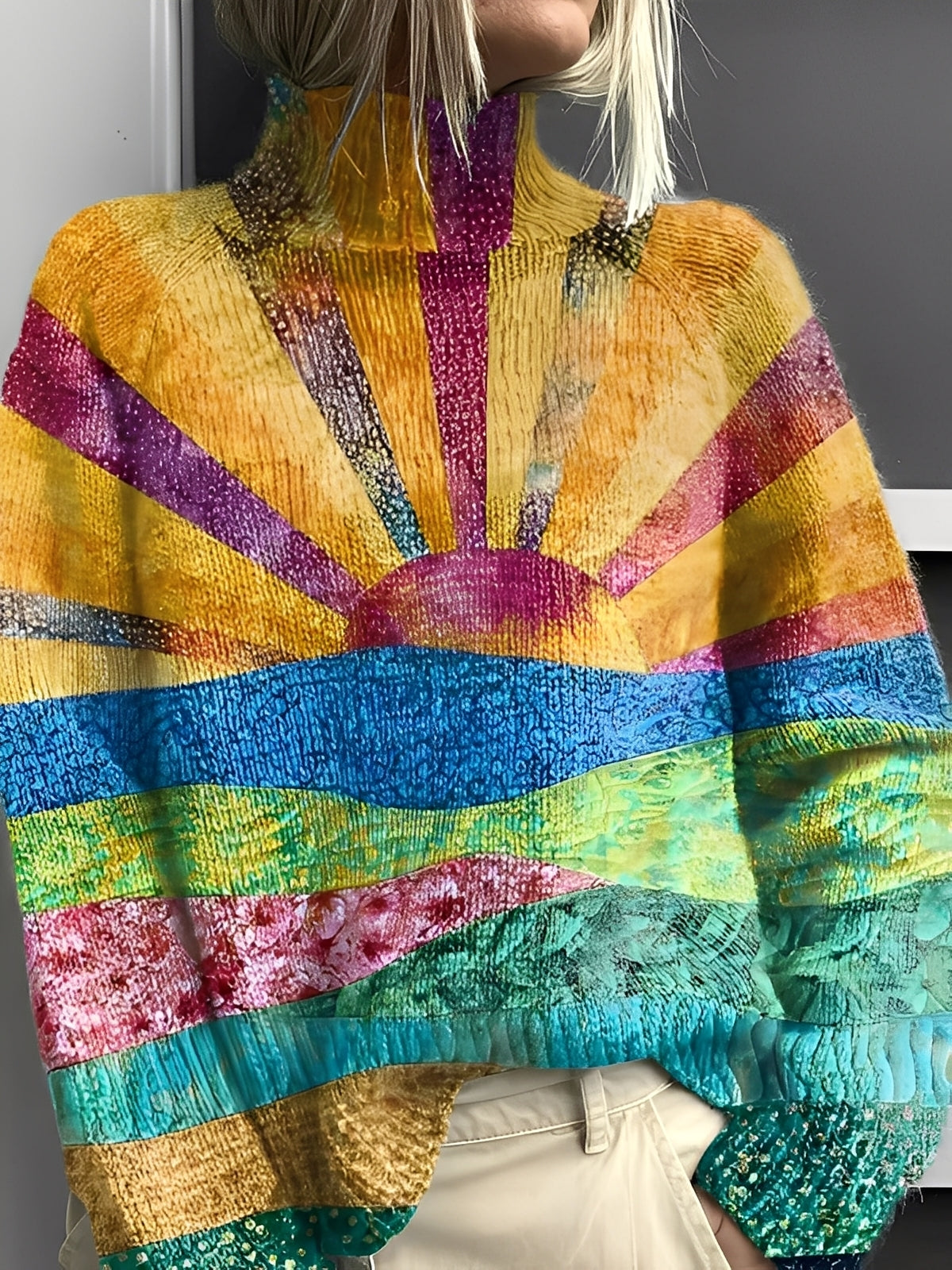 Giselle - Moderne, lebendige Damen-Rollkragenpullover