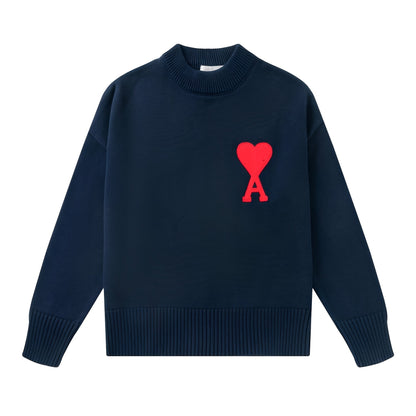 Darden - Einfacher Herrensweater mit Herzdesign