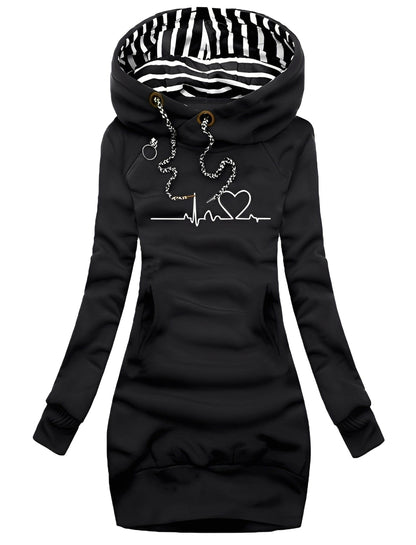 Jaidyn - Stilvolles Kapuzen-Sweaterkleid für Damen