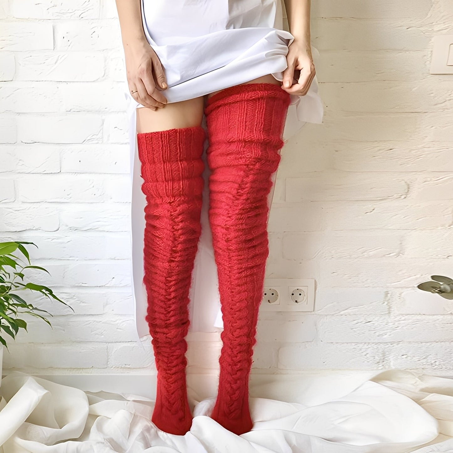 Hailee - Angenehm warme, gestrickte Overknee-Socken für Damen