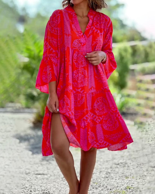 Mia – Kleid mit Geo-Boho-Muster