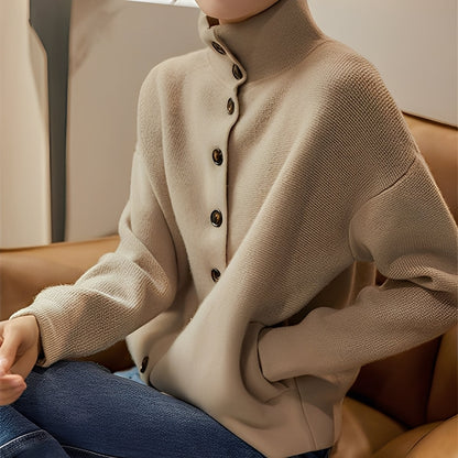 Evelynn - Stilvoller Damenpullover mit hohem Ausschnitt