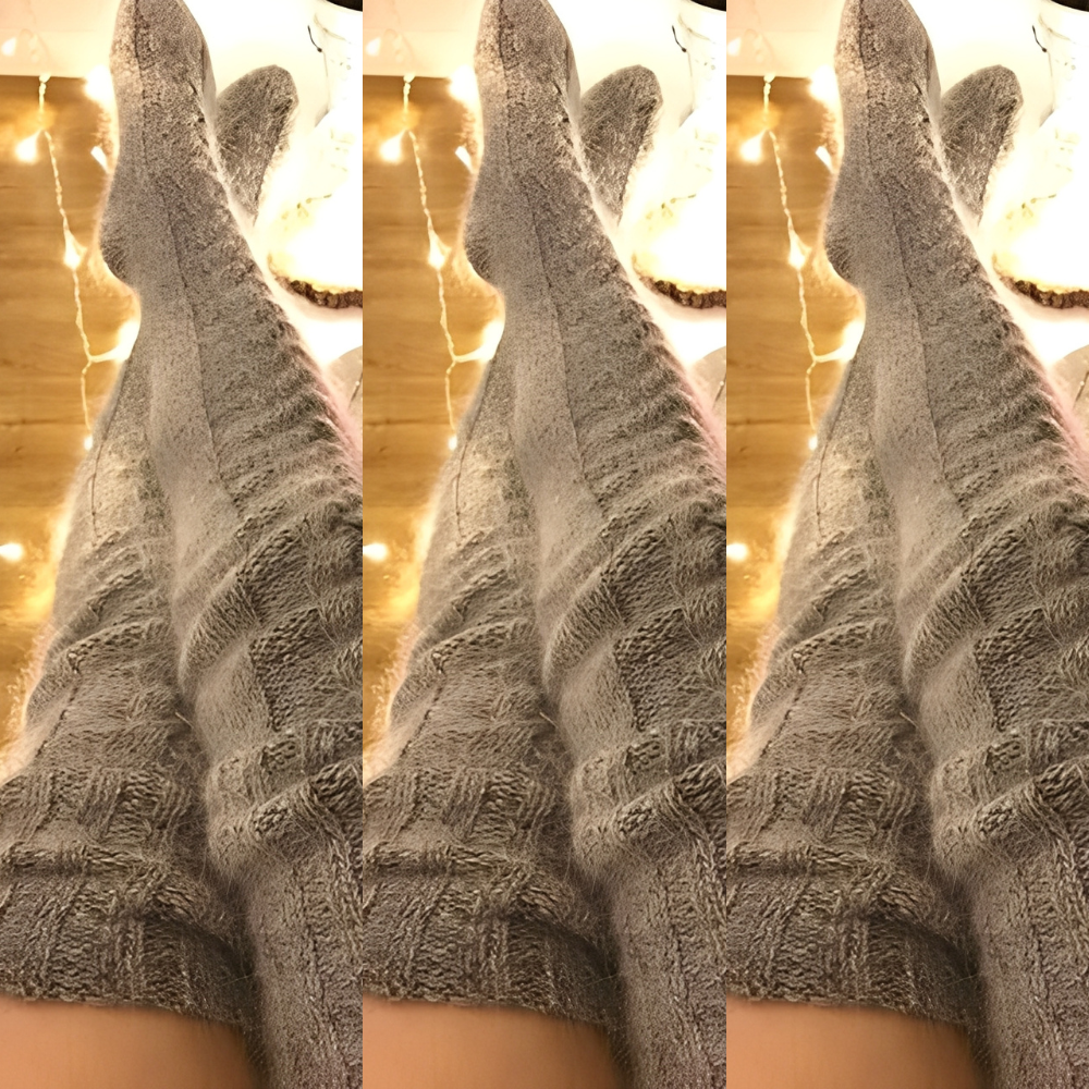 Hailee - Angenehm warme, gestrickte Overknee-Socken für Damen