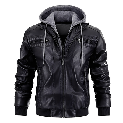 Everard - Klassische Herren-Motorradjacke mit Kapuze
