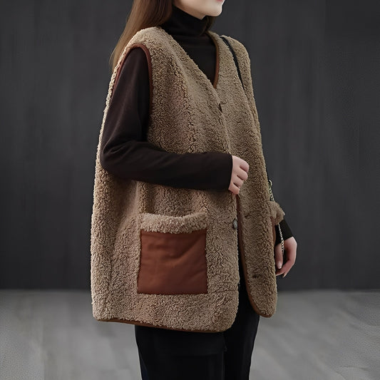 Emerie - Weiche, warme Damenweste mit Taschen