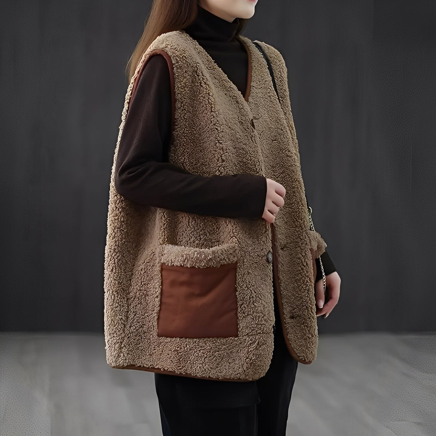 Emerie - Weiche, warme Damenweste mit Taschen