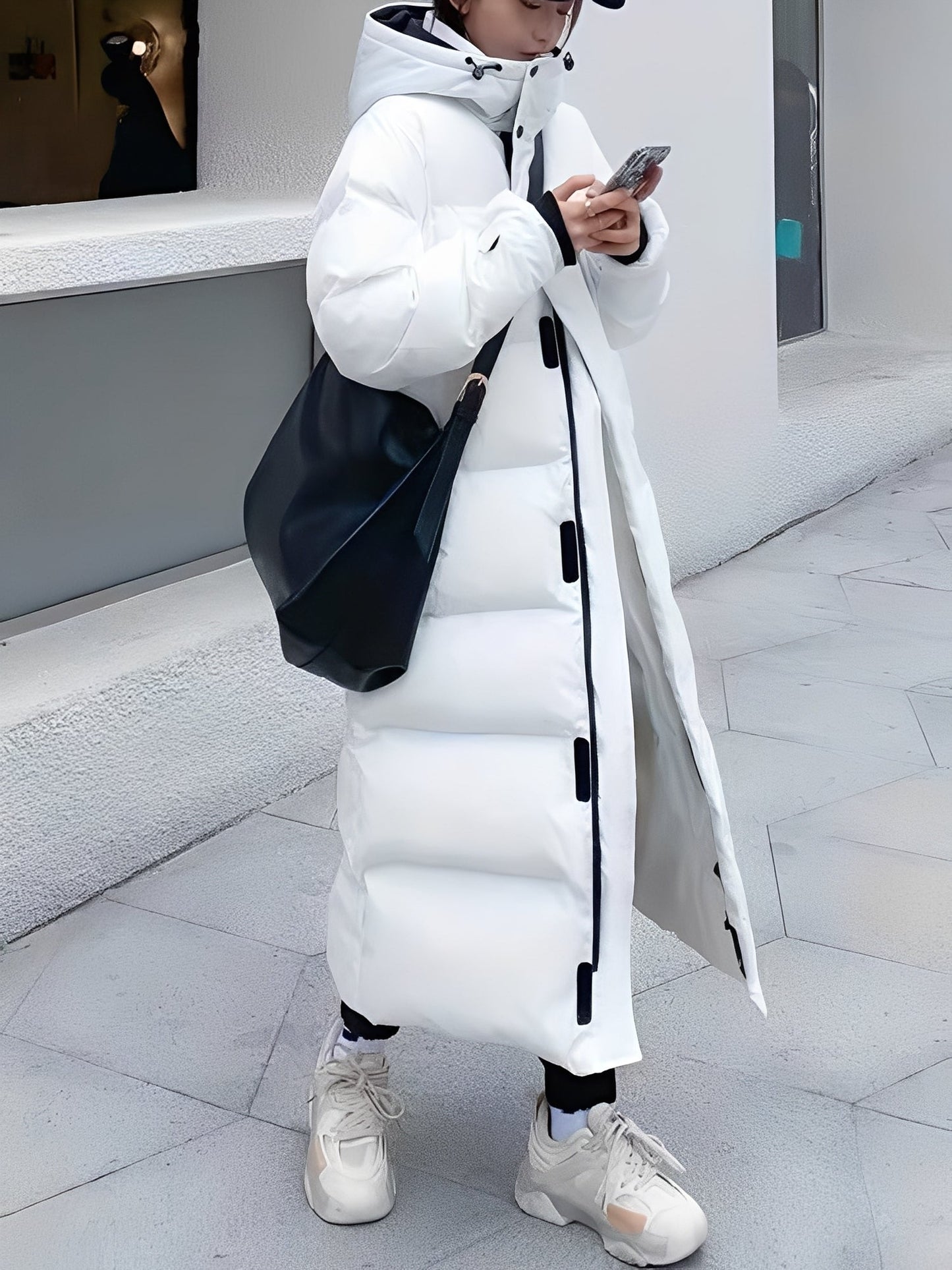 Hazel - Trendige lange Damenjacke mit Kapuze