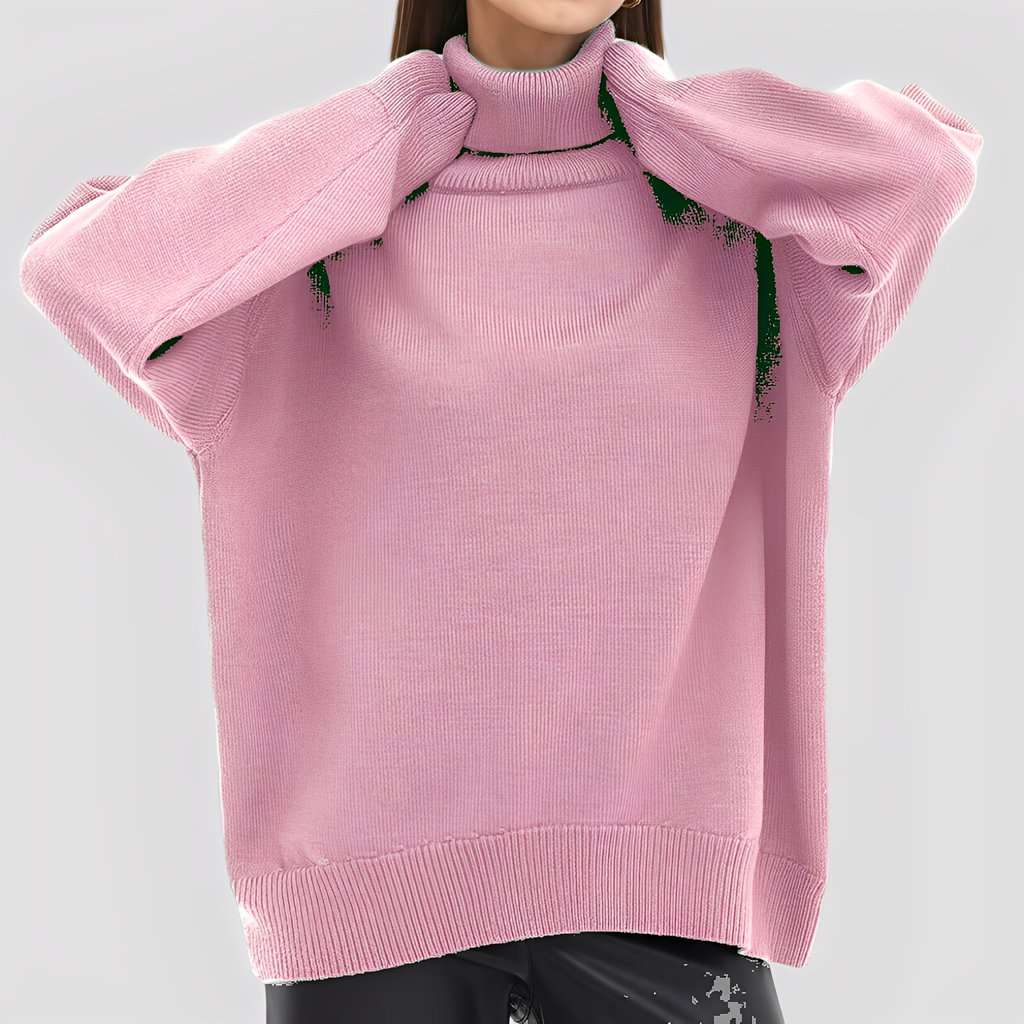 Nylah - Einfacher, übergroßer Rollkragenpullover für Damen