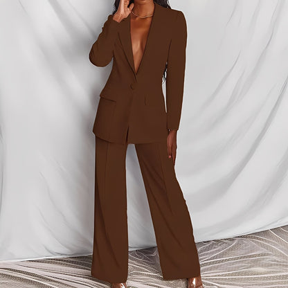Darcey - Weites, modernes Damenanzug-Set mit Blazer und Hose