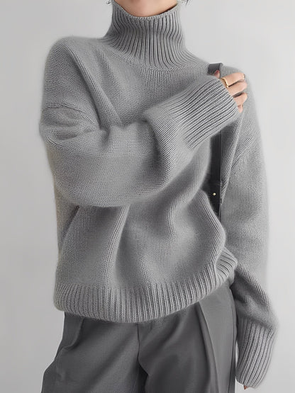 Adrienne - Schicker, lockerer Kaschmir-Rollkragenpullover