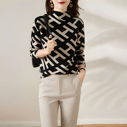 Eleanor - Elegantes Damen-Stricktop mit langen Ärmeln im Stil