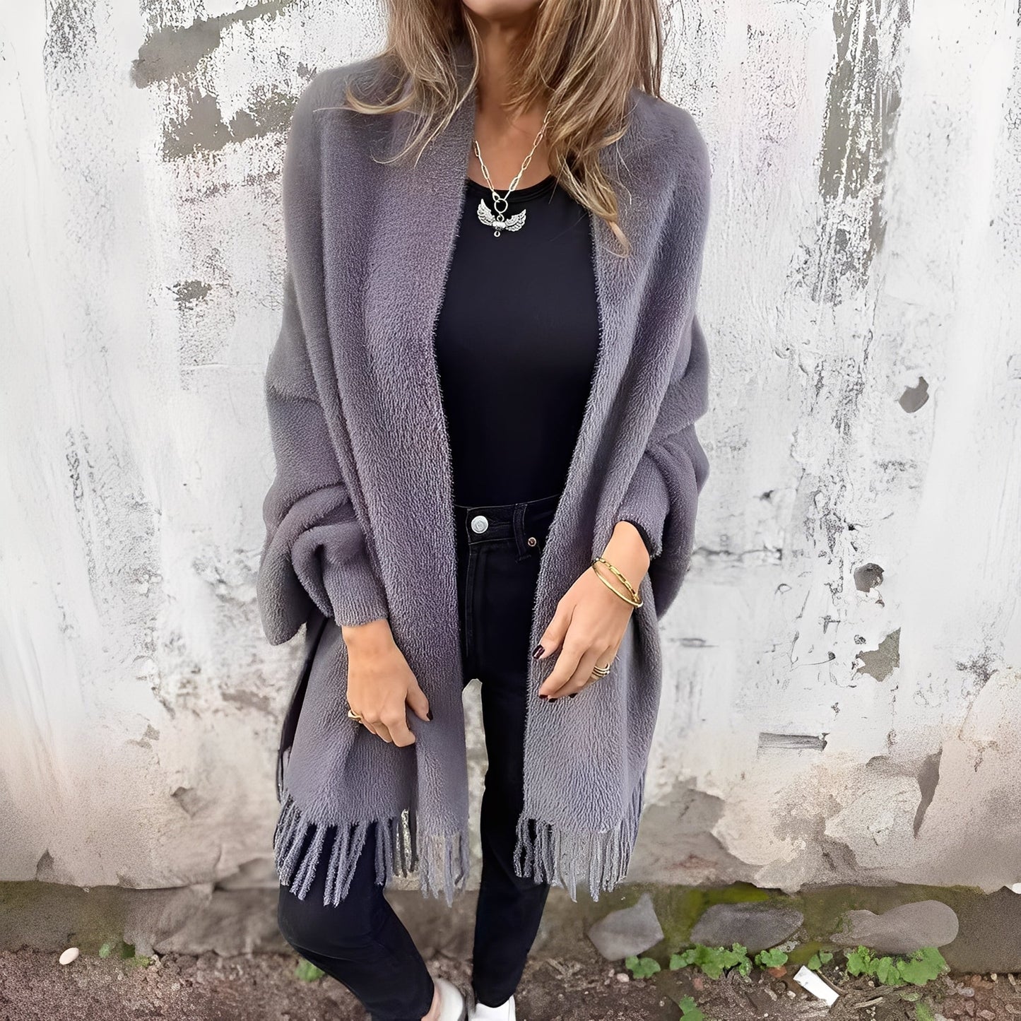 Bethney - Trendige, lässige Damenstrickjacke