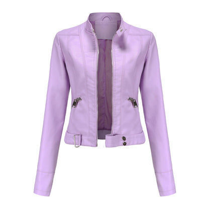 Madeline - Trendige Damenlederjacke mit Kragen