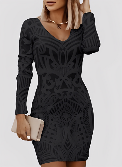 Caitlyn - Schickes Frauenkleid mit langen Ärmeln und engem Design
