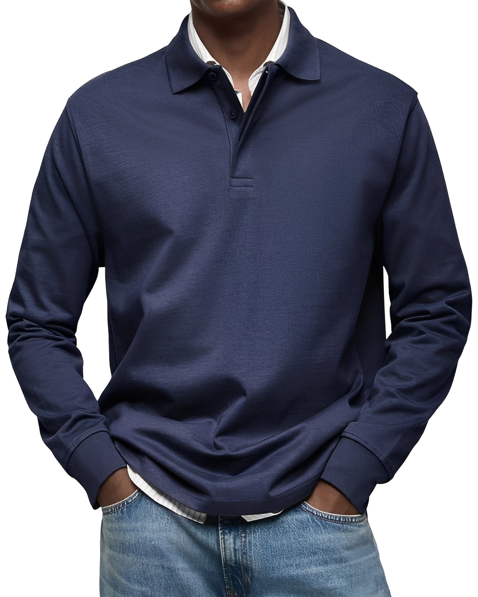Rowan - Elegantes Langarm-Poloshirt für Männer