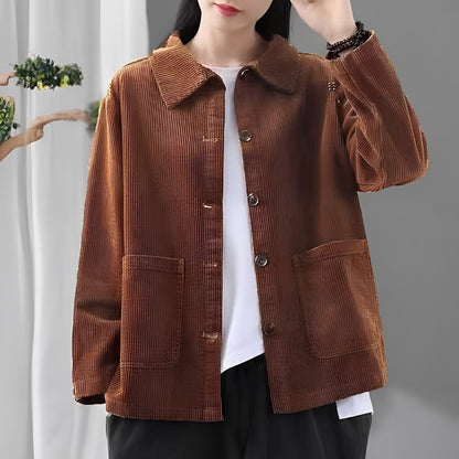 Chloe - Bequeme Cordjacke mit Taschen für Damen