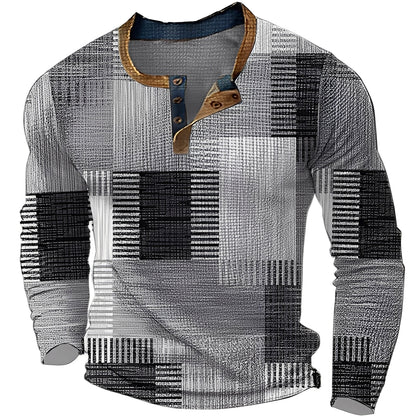 Brennan - Komfortables, bedrucktes Herren-Langarmshirt