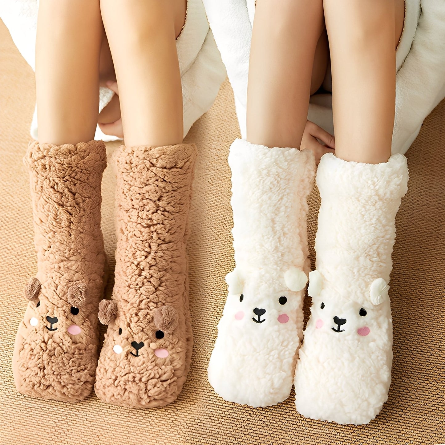 Judith - Stilvolle Winterbodysocken aus Samt für Frauen