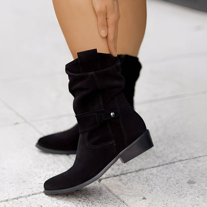 Marjorie - Bequeme Damen-Wildlederstiefel mit extra weiter Passform