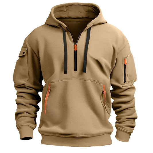 Norton - Eleganter Herren-Hoodie mit halbem Reißverschluss