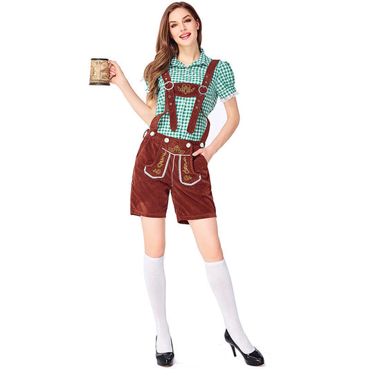 Dahlia - Oktoberfest-Look mit karierten Latzhosen für Damen