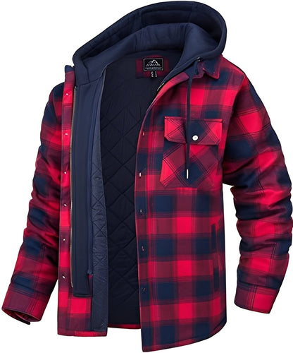 Rodger - Modische karierte Herrenjacke mit Kapuze