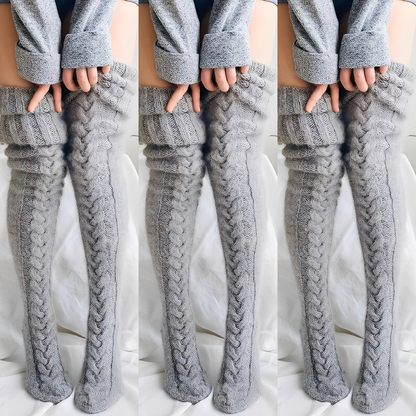 Hailee - Angenehm warme, gestrickte Overknee-Socken für Damen