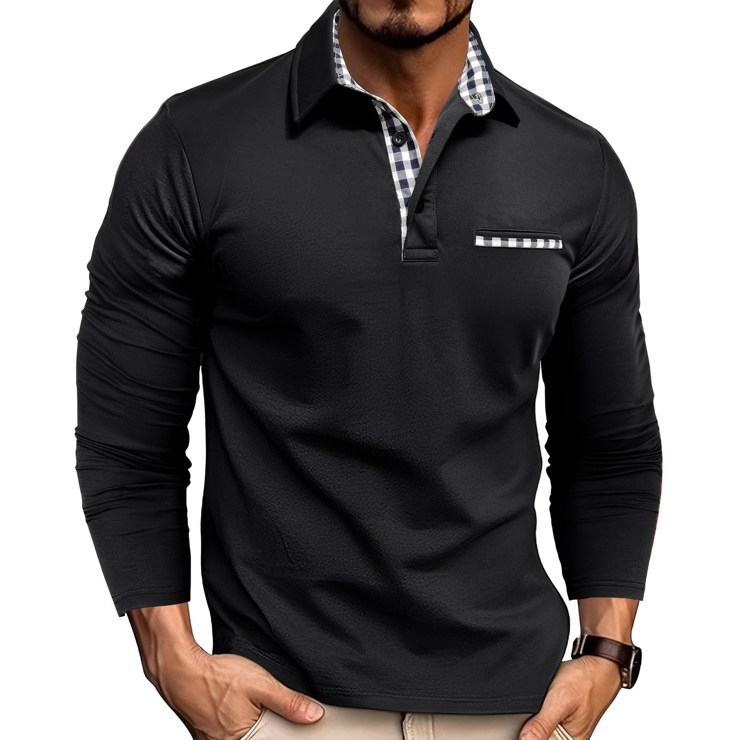 Jerome - Bequemes Herren-Poloshirt mit langen Ärmeln
