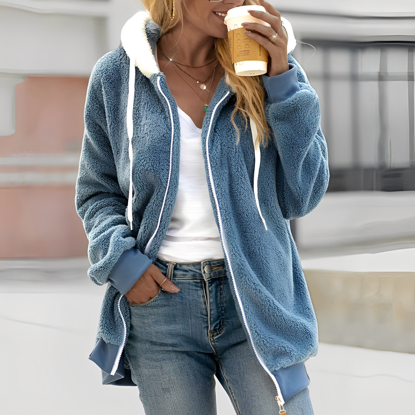 Rheanna - Damen Kapuzen-Fleecejacke für Wohlgefühl