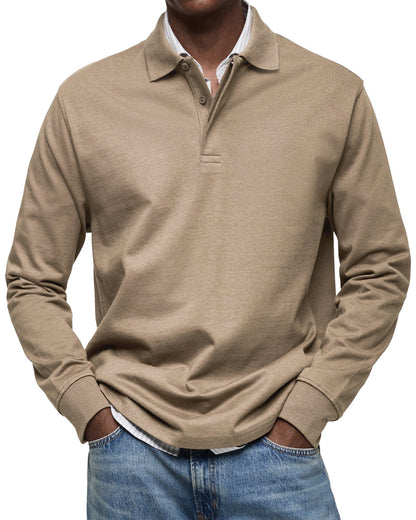 Dewey - Herren Langarm-Poloshirt, schlichtes Design