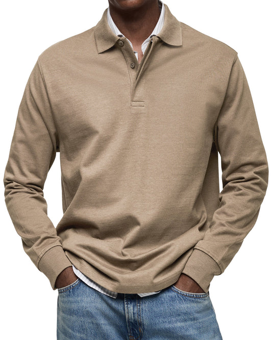 Dewey - Herren Langarm-Poloshirt, schlichtes Design