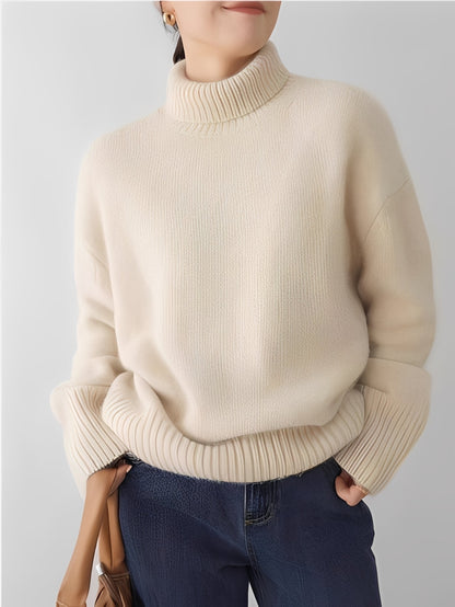 Adrienne - Schicker, lockerer Kaschmir-Rollkragenpullover
