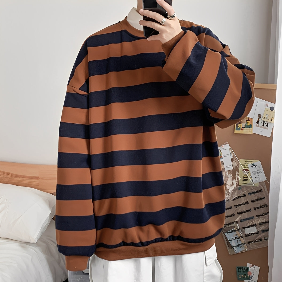 Christian - Herren Oversized-Pullover mit Streifen
