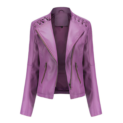 Narelle - Elegante, eng geschnittene kurze Damenlederjacke