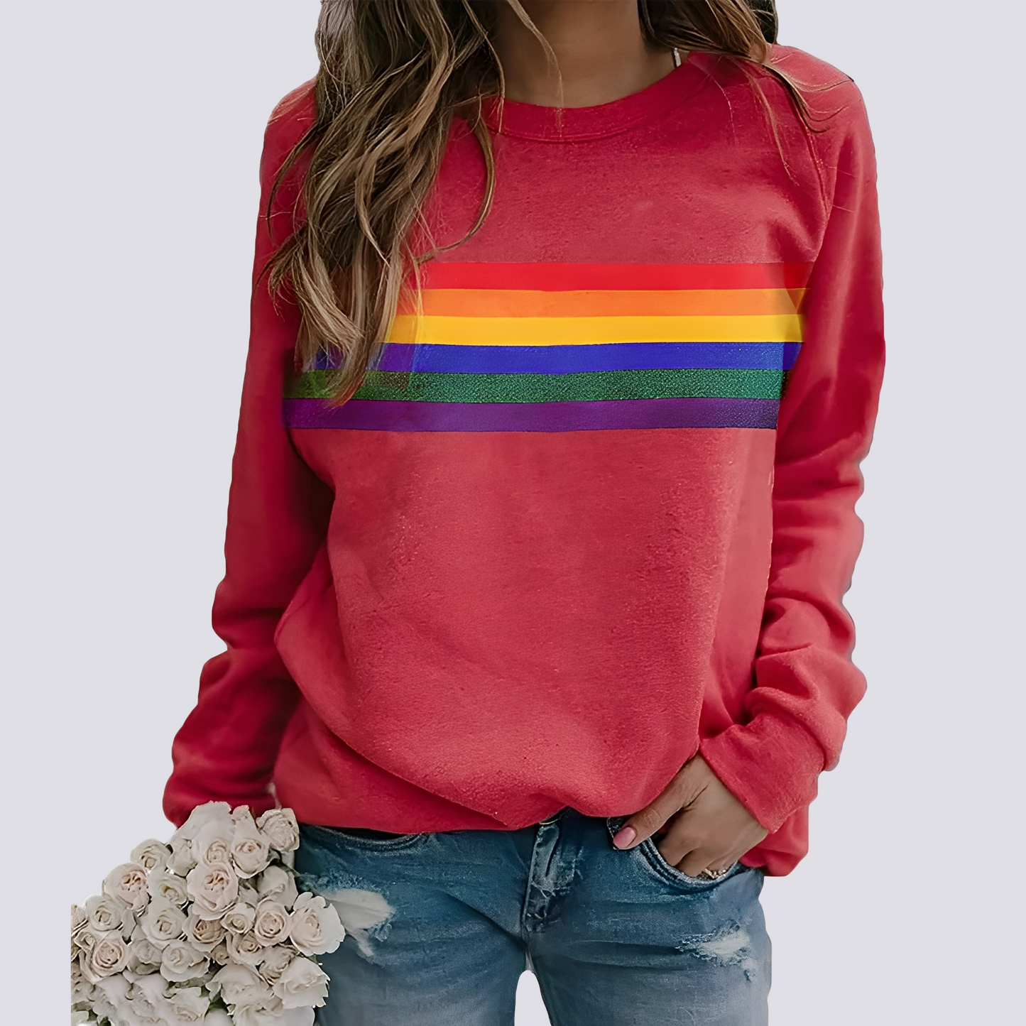 Roseann - Moderner Damenpullover mit farbigem Muster