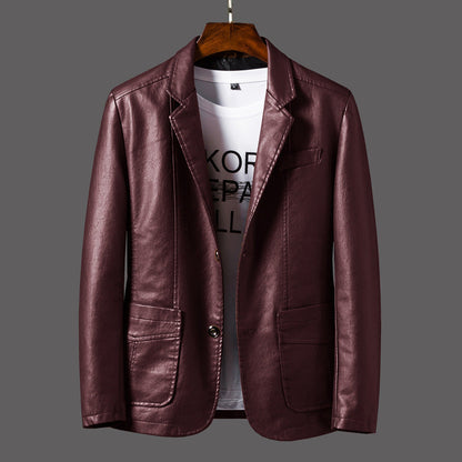 Duncan - Herrenlederjacke mit zeitgemäßem Knopfdesign