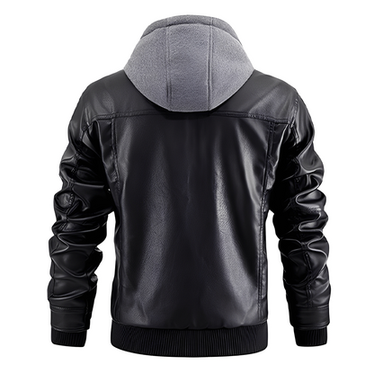 Everard - Klassische Herren-Motorradjacke mit Kapuze